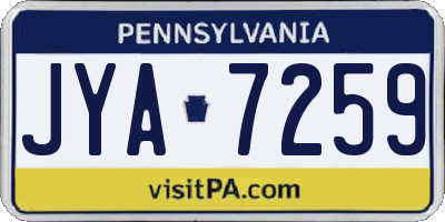 PA license plate JYA7259
