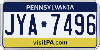 PA license plate JYA7496