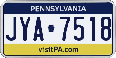 PA license plate JYA7518