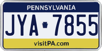 PA license plate JYA7855