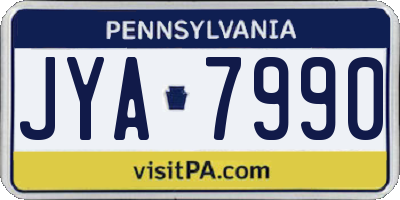 PA license plate JYA7990