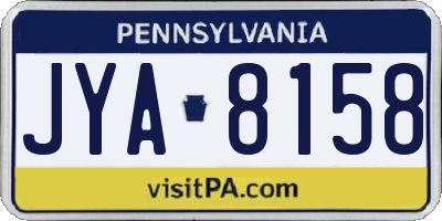 PA license plate JYA8158