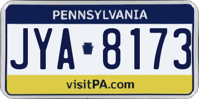 PA license plate JYA8173