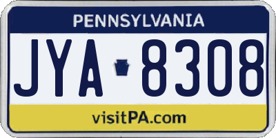 PA license plate JYA8308