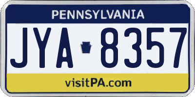PA license plate JYA8357