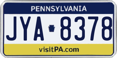 PA license plate JYA8378