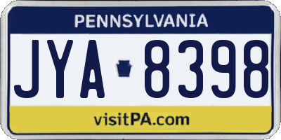PA license plate JYA8398