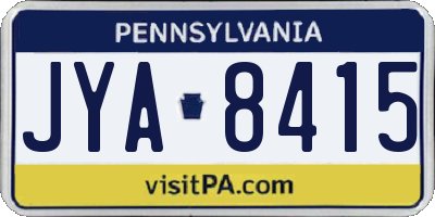 PA license plate JYA8415