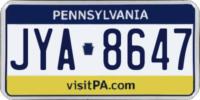 PA license plate JYA8647