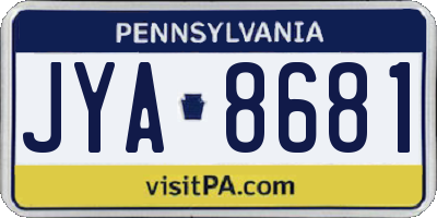 PA license plate JYA8681