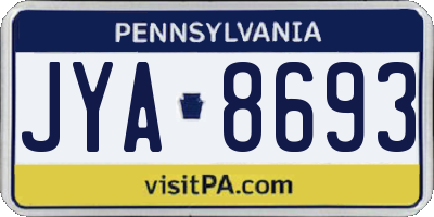 PA license plate JYA8693