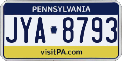 PA license plate JYA8793