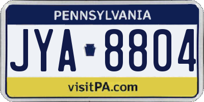 PA license plate JYA8804