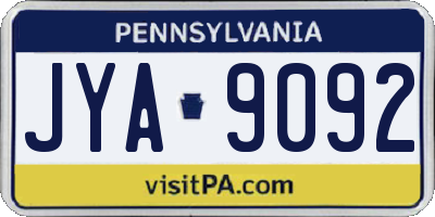PA license plate JYA9092