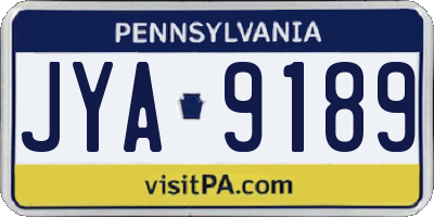 PA license plate JYA9189