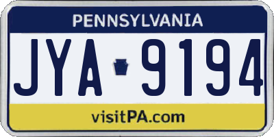 PA license plate JYA9194