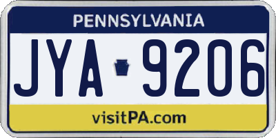 PA license plate JYA9206