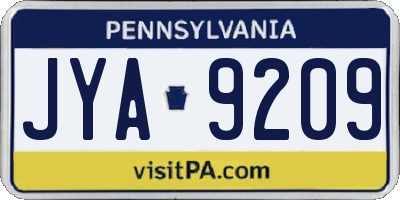 PA license plate JYA9209
