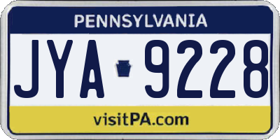 PA license plate JYA9228