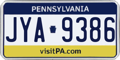 PA license plate JYA9386