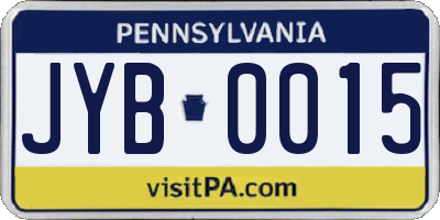 PA license plate JYB0015