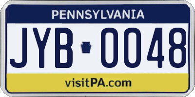 PA license plate JYB0048