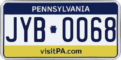 PA license plate JYB0068