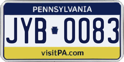 PA license plate JYB0083