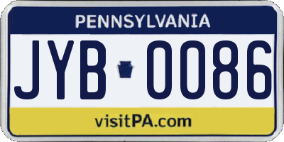 PA license plate JYB0086