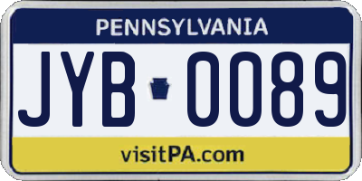 PA license plate JYB0089