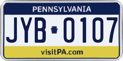 PA license plate JYB0107