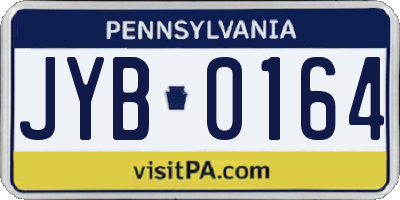 PA license plate JYB0164
