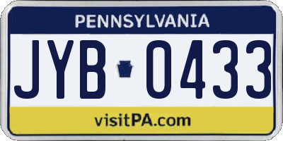 PA license plate JYB0433