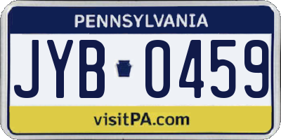 PA license plate JYB0459