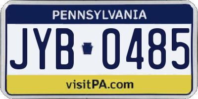 PA license plate JYB0485