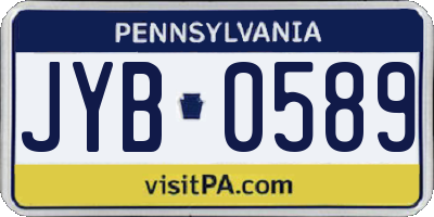 PA license plate JYB0589