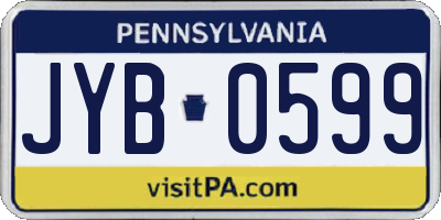 PA license plate JYB0599