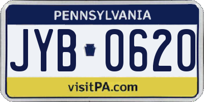 PA license plate JYB0620
