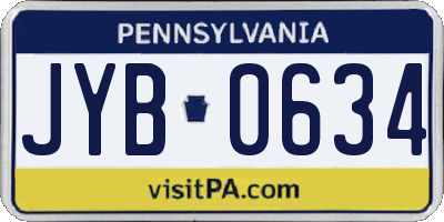 PA license plate JYB0634