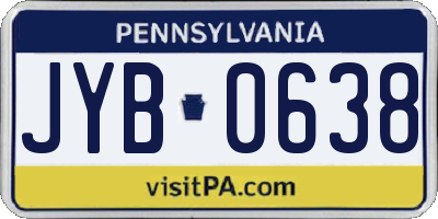 PA license plate JYB0638