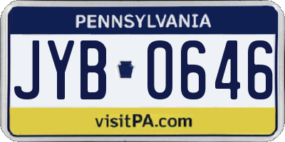 PA license plate JYB0646