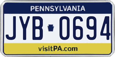PA license plate JYB0694