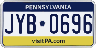 PA license plate JYB0696