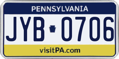 PA license plate JYB0706