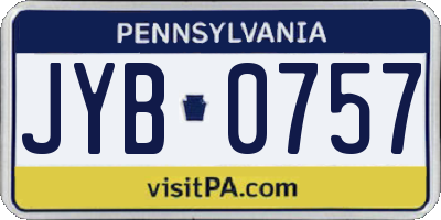 PA license plate JYB0757