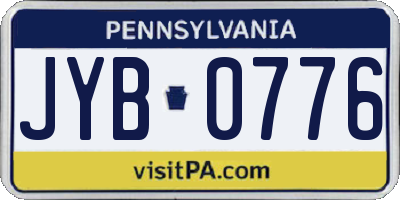 PA license plate JYB0776