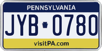 PA license plate JYB0780