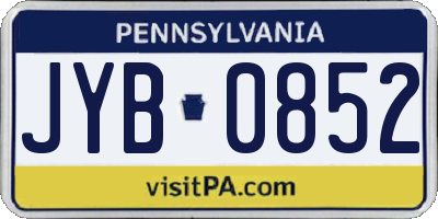 PA license plate JYB0852