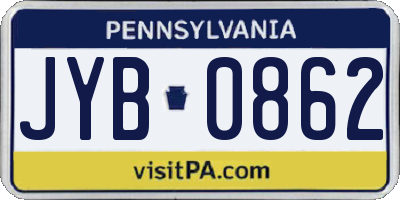 PA license plate JYB0862