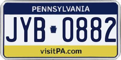 PA license plate JYB0882